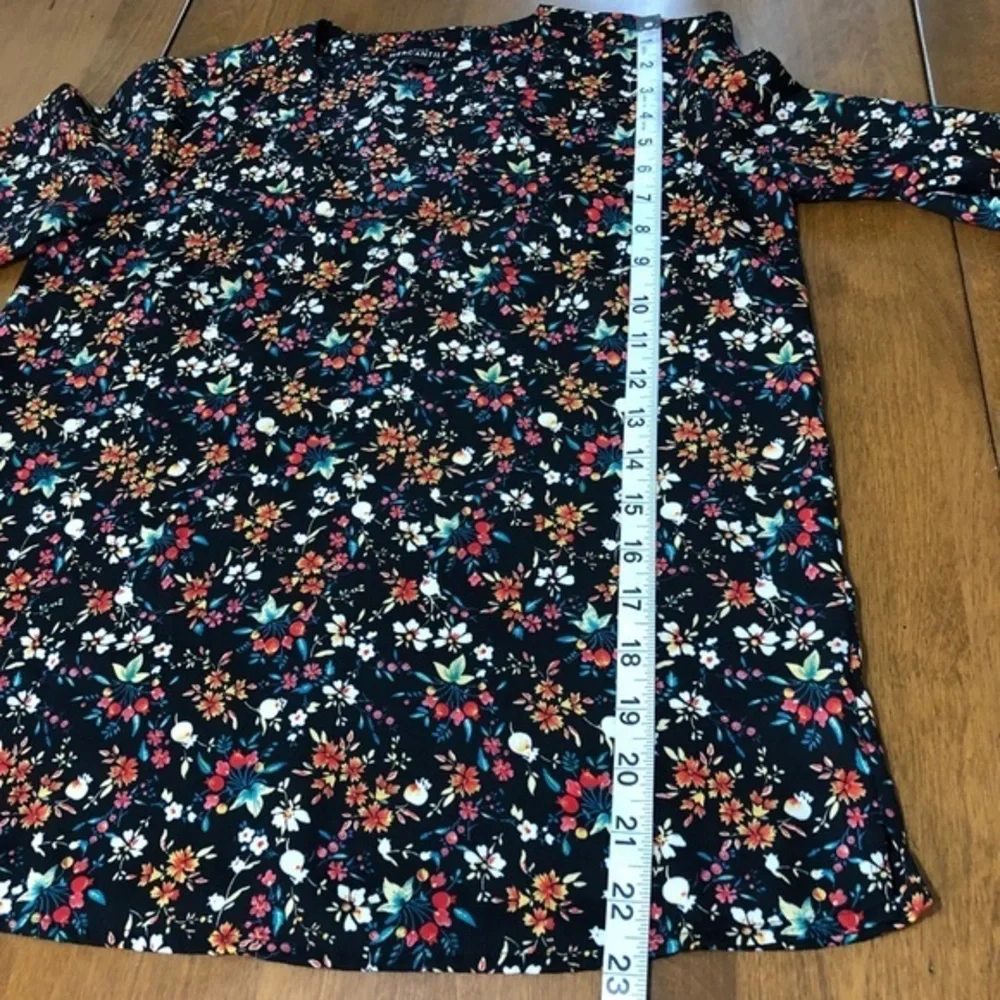 J.Crew Mercantile Black‎ Floral Bell Sleeve Blouse